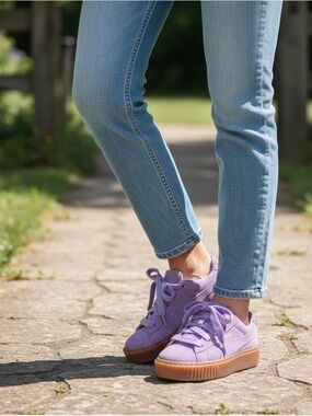 FENTY x PUMA Creeper Phatty Rihanna Lavender Suede Platform Sneakers Womens 5.5